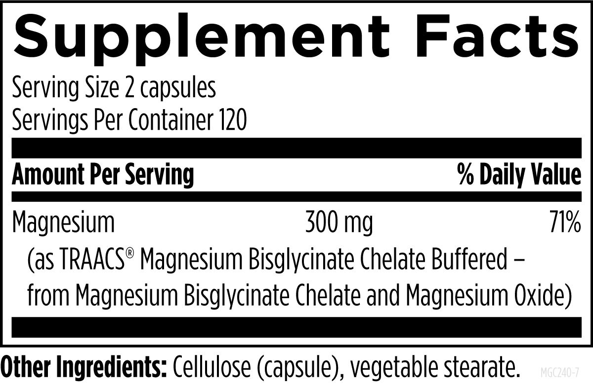 Magnesium Glycinate Complex 240 Capsules - Image 2